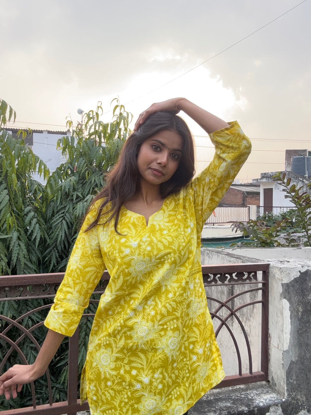 Basanti Bloom Short kurti
