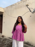Vanya Purple V-neck short peplum kurti