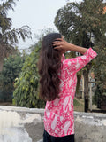 Arohi Coral V-neck short Kurti